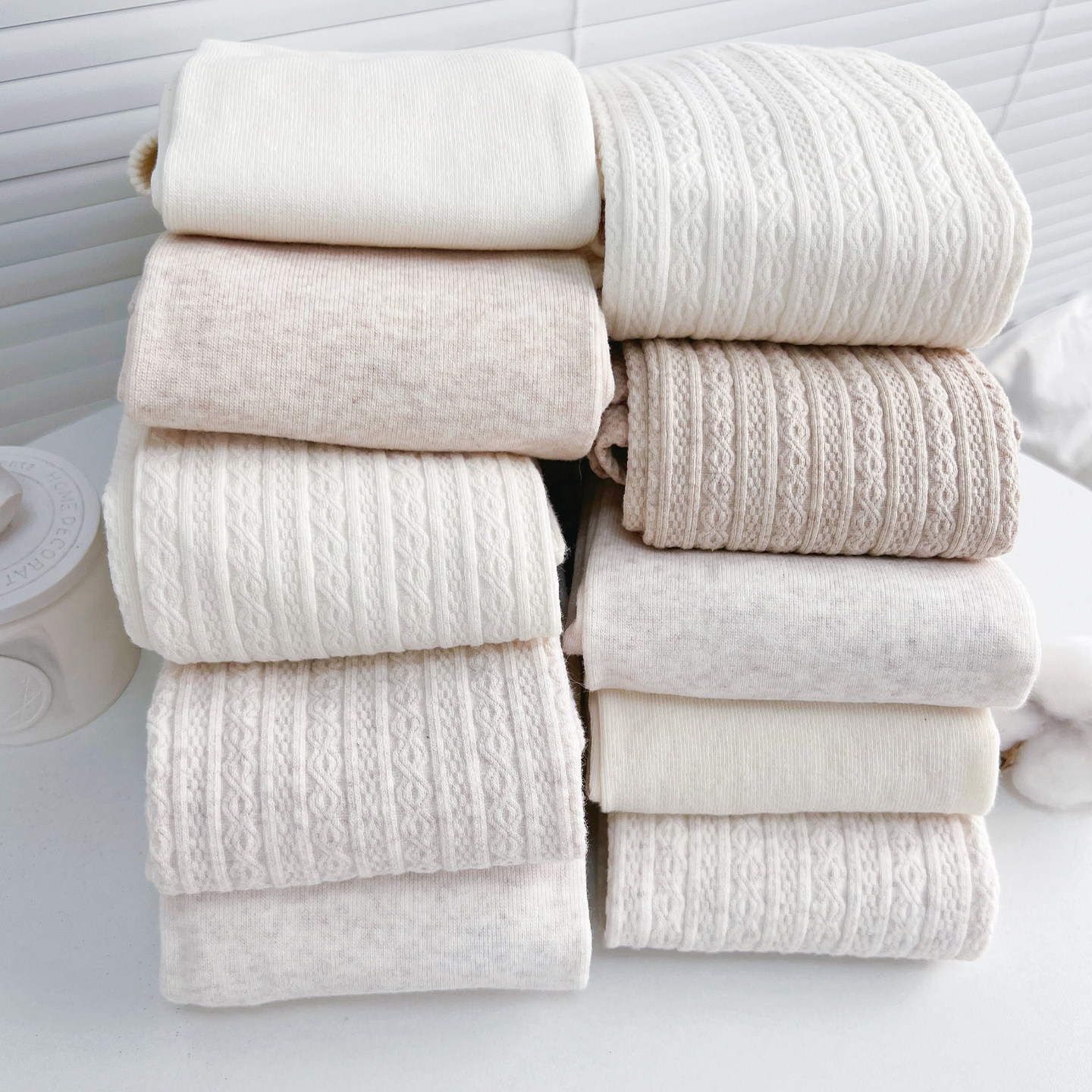 米图日系复古连裤袜燕麦米白色春秋麻花奶油白秋冬加绒厚打底袜女,淘宝优惠券,粉丝福利购,淘宝优惠卷