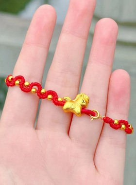 灵隐珠来运转金色2026马年转云珠如意手编红绳新中式手绳招财转运