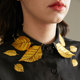 Kamo original leaf embroidered lapel shirt