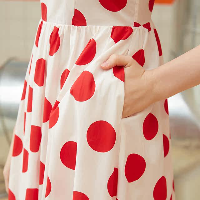 2024 summer long skirt design new polka dot holiday style