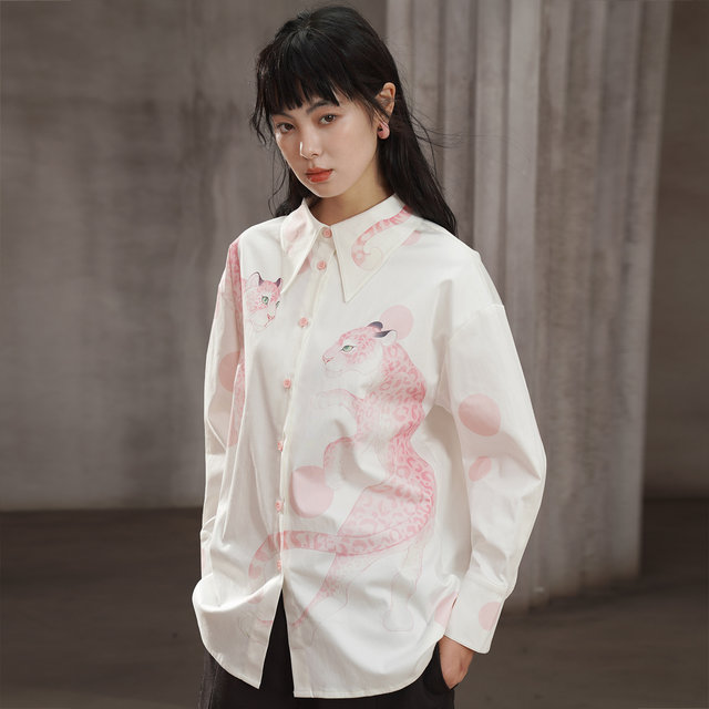 Kamo original design niche retro printed shirt