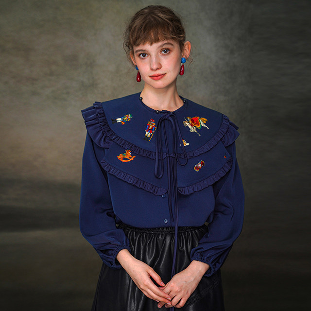 Kamo original detachable shawl shirt