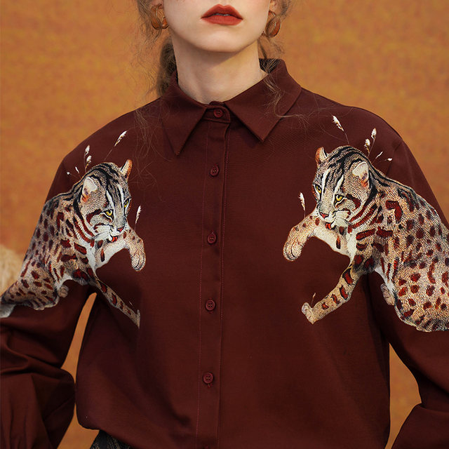 Kamo original high-end double leopard print top