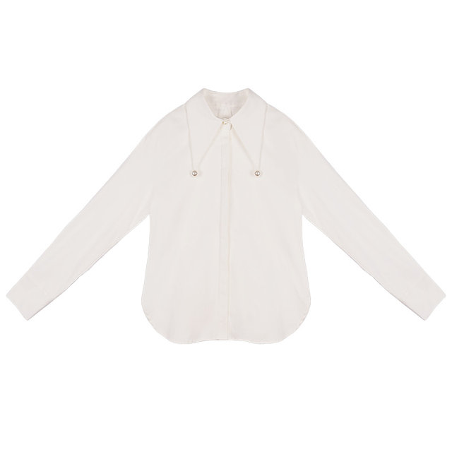Long-sleeved white shirt, Kamo Pearl original design