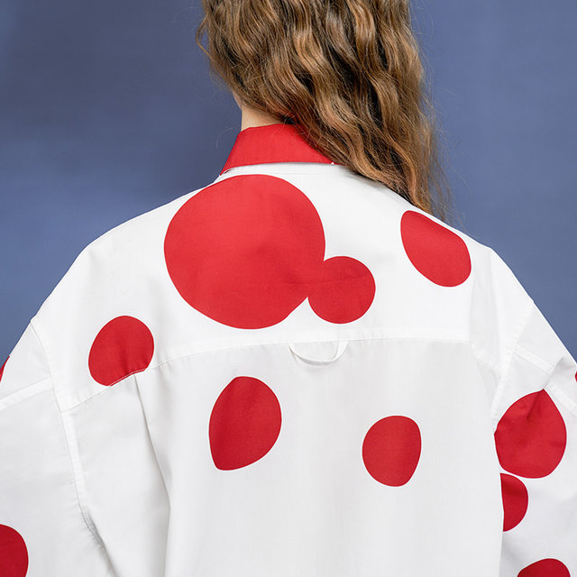 Kamo original retro style long sleeves polka dots
