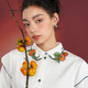 Kamo original design persimmon embroidered collar shirt