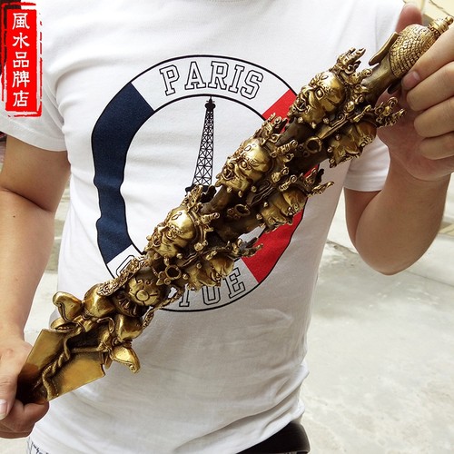 黄铜法器马头明王普巴金刚杵降魔杵金刚橛大号工艺品三面普巴杵_虎窝淘