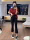 ເອີຣົບແປດຈຸດ micro-flare pants facial mask pants pants ຫນັງເຈ້ຍສໍາລັບແມ່ຍິງ