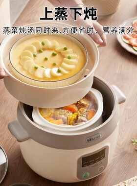 小熊电炖盅隔水炖家用陶瓷2.5L