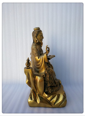 飞龙纯铜药王像孙思邈像悬壶济世佛像铜像工艺品家居摆件