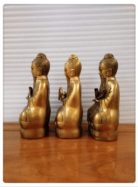 纯铜三清道祖三清天尊玉清太清上清原始灵宝天尊太上老君铜像