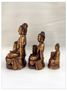 飞龙纯铜青岩寺歪脖老母歪脖老佛佛像铜像家居摆件