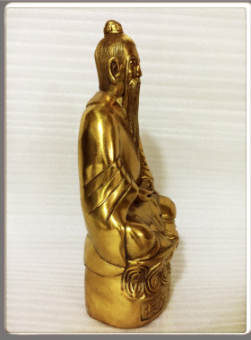 飞龙纯铜27厘米长白李大仙长眉李大仙李长庚李金仙铜像佛像摆件