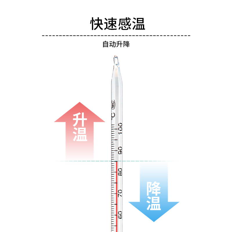 湘玻工业高精度红水温度计煤油水银酒精温度计实验室刻度测水温表 - 图1