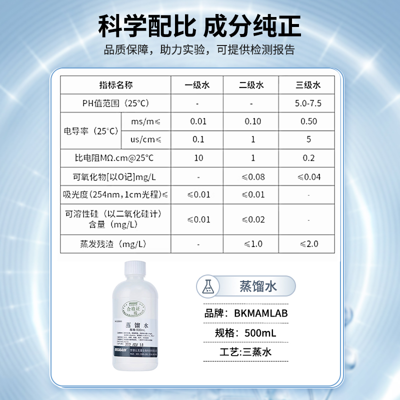 比克曼生物工业蒸馏水实验室用去离子水DEPC水无酶超纯水一级水 - 图1