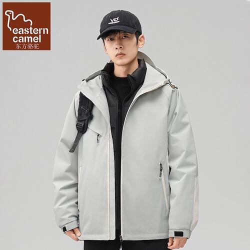 东方骆驼羽绒服冬季新款时尚百搭潮流男款中青年学生工装保暖外套 - 图3