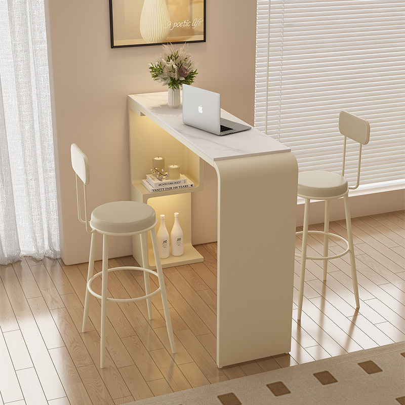 吧台桌家用简约岩板高脚桌长条桌客厅沙发阳台隔断迷你休闲小吧台,淘宝优惠券,粉丝福利购,淘宝优惠卷