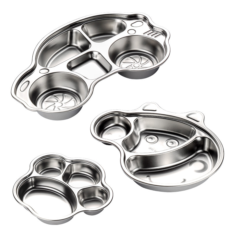 卡通儿童餐盘316不锈钢宝宝辅食盘家用吃饭分格菜盘婴儿餐具加深,淘宝优惠券,粉丝福利购,淘宝优惠卷