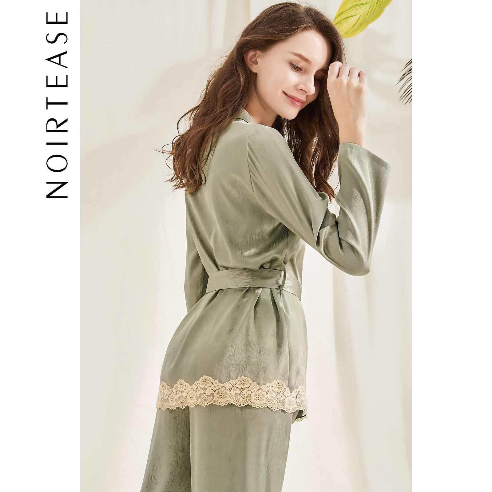 noirtease春秋性感两件套长袖睡袍 noirtease睡衣/家居服套装