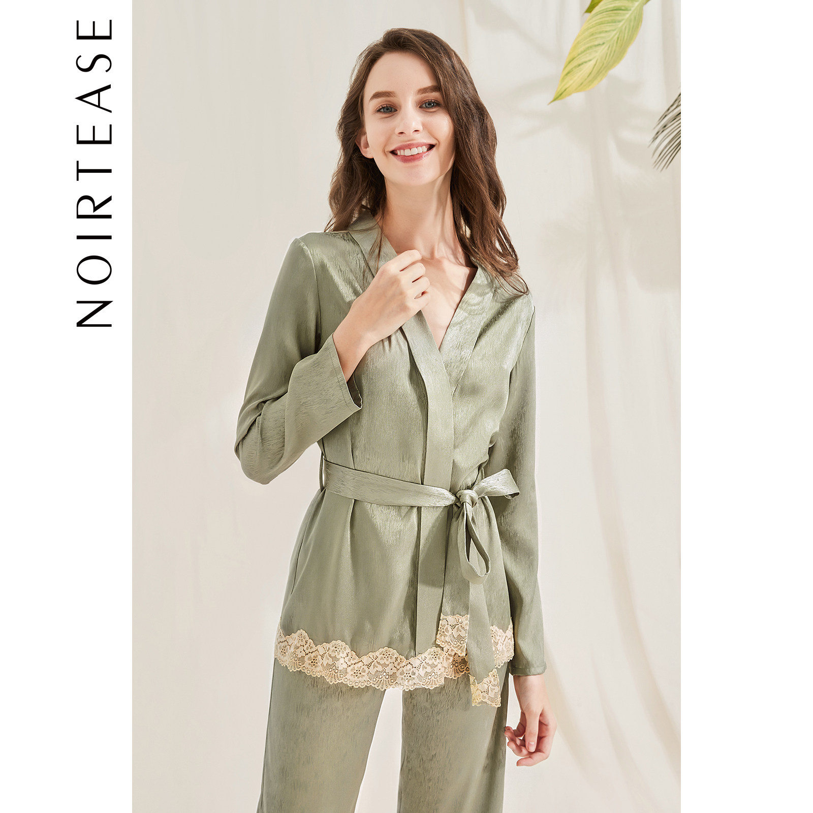 noirtease春秋性感两件套长袖睡袍 noirtease睡衣/家居服套装