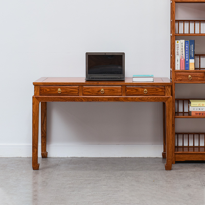 刺猬紫檀书桌家用新中式实木办公桌花梨木学习桌红木电脑桌写字台