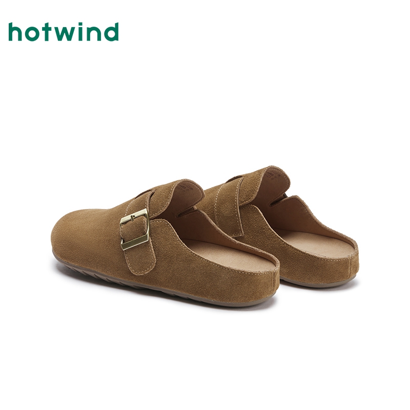 热风勃肯鞋女2025年春秋新款百搭舒适外穿拖鞋复古休闲两穿女鞋子 - 图2