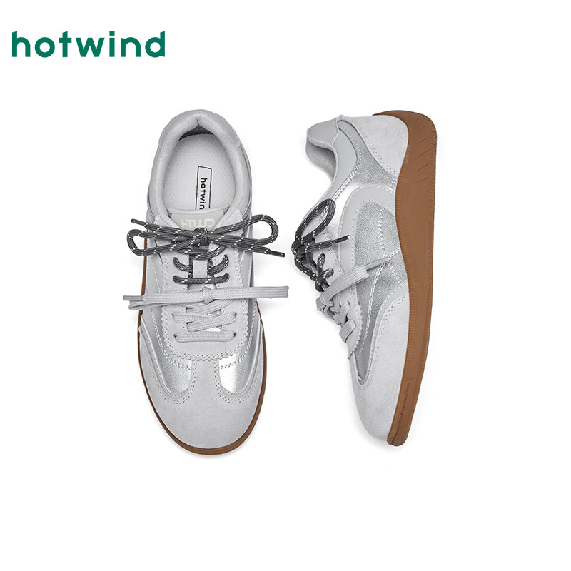 热风平底德训鞋女鞋2026年春季新款运动户外小白鞋子时尚百搭板鞋,淘宝优惠券,粉丝福利购,淘宝优惠卷