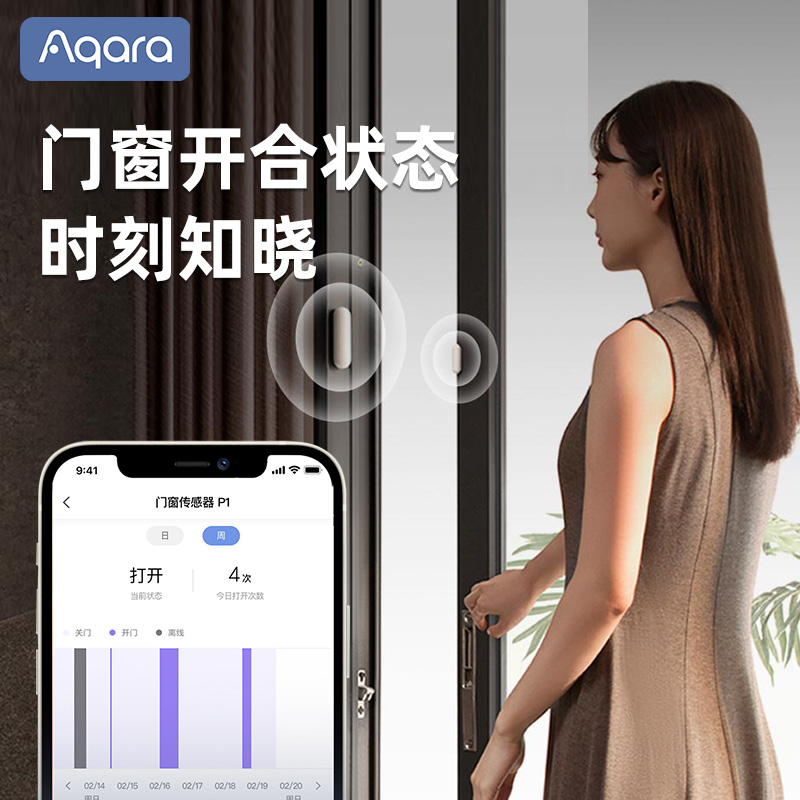 Aqara绿米联创门窗传感器P1智能无线防盗HomeKit感应门磁报警器 - 图3