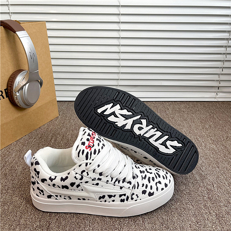 鞋子男白豹纹2026春季新款学生复古情侣百搭ins潮运动休闲板鞋女,淘宝优惠券,粉丝福利购,淘宝优惠卷