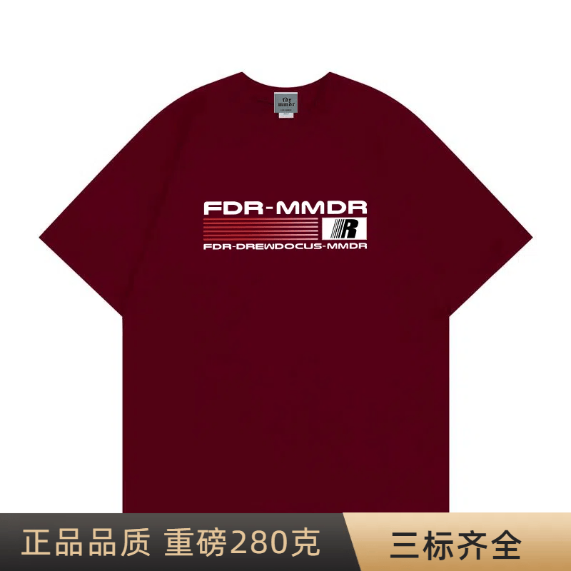 FDR-MMDR美式复古字母印花短袖t恤男夏季潮牌宽松情侣半袖上衣女 - 图2