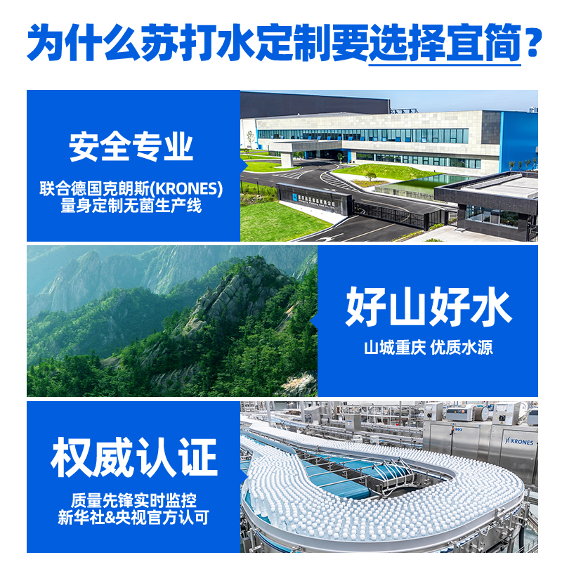 宜简葡萄味苏打水果味无糖饮料0糖0脂0卡360ml*12瓶