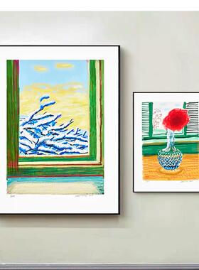 大卫霍克尼David Hockney窗前春风波普艺术风格海报油画布画芯