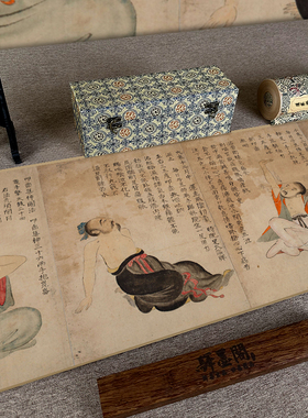 国画道家修真图原版高清复制卷轴