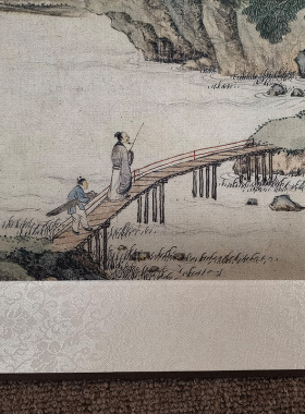 名画复制品装饰画古代携琴访友图