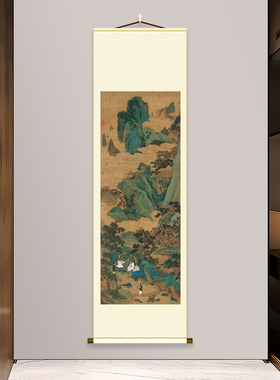 仇英桃源仙境装裱高清微喷国画