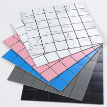 Kitchen Metal Self-adhesive Black & White Tile White Mosaic Solid Wall Sticker bar Makeup Room Waterproof Wall Sticker