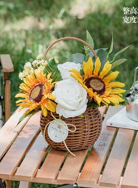 客厅摆件花家居饰品户外露营野餐花篮装饰电视柜酒柜书架开业礼物