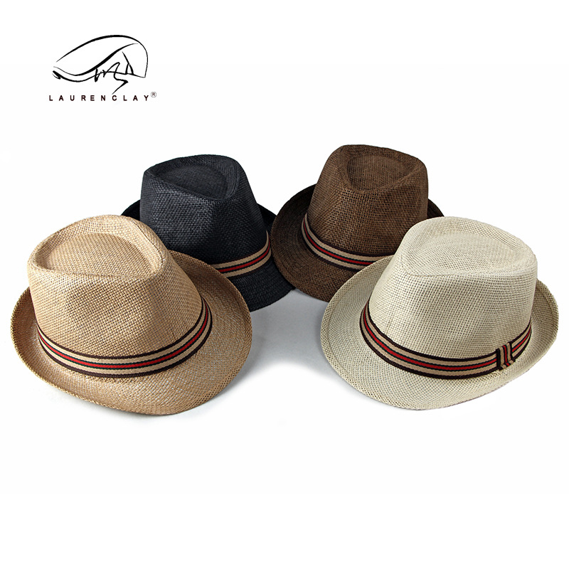 New jazz hat straw hat beach Retro cap欧美爵士帽小礼帽遮阳-图0