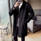 Мужской демисезонный длинный плащ, модная куртка для отдыха, трендовое универсальное пальто, средней длины, в корейском стиле