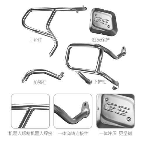S-WOLF适用于宝马水鸟BMWR1250GS保险杠护杠加强杠改装缸头保 - 图1