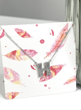 韩国东大门s925银项链字母锁骨链细项链温柔气质女友礼物