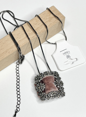 韩国东大门水钻植绒蝴蝶结毛衣链女长款百搭链子项链挂件配饰品