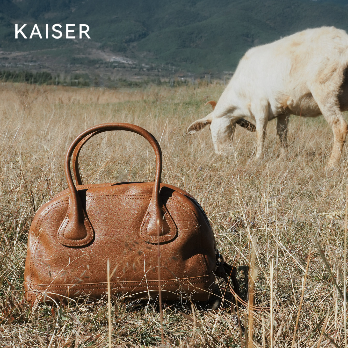 凯撒植鞣牛皮秋冬包包女士单肩斜挎包女款贝壳包保龄球包真皮女包,淘宝优惠券,粉丝福利购,淘宝优惠卷