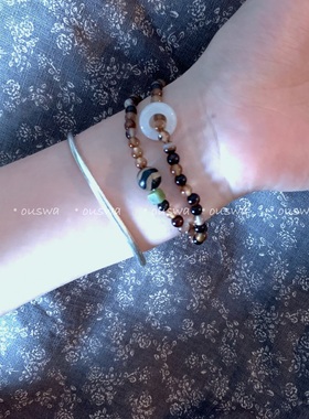 平安扣玛瑙手链ouswa原创