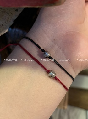 ouswa原创*【我愿意做一尾鱼】一支草 小众极简925银情侣手链手绳