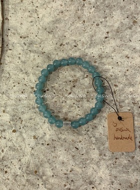 ouswa原创【旧忆重叠】925纯银小鱼绿檀木玉髓复古小众手串手链