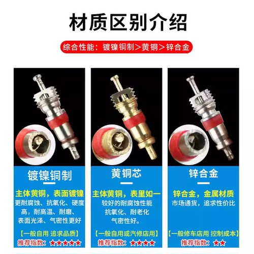 气门芯汽车轮胎铜气门芯气门针真空胎气门芯气门芯扳手/钥匙 - 图0