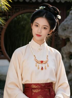 逸彩唐明制珍珠流苏璎珞项链
