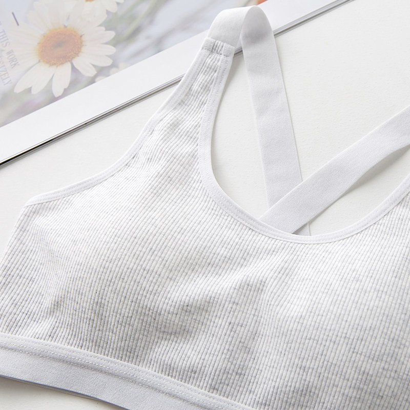 夏季少女内衣素色纯棉背心运动文胸 初寓内衣文胸