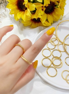 戒指实心女18k金古法传承手环